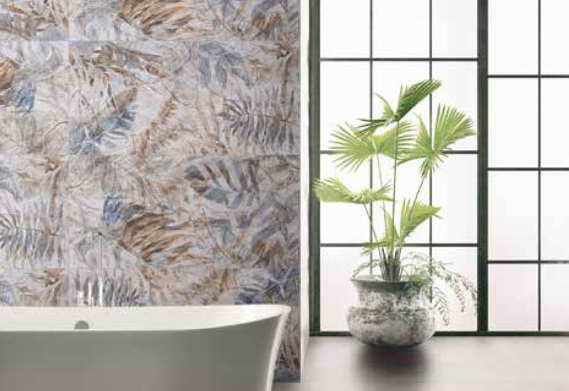 rivestimento jungle e pavimento ombre perla